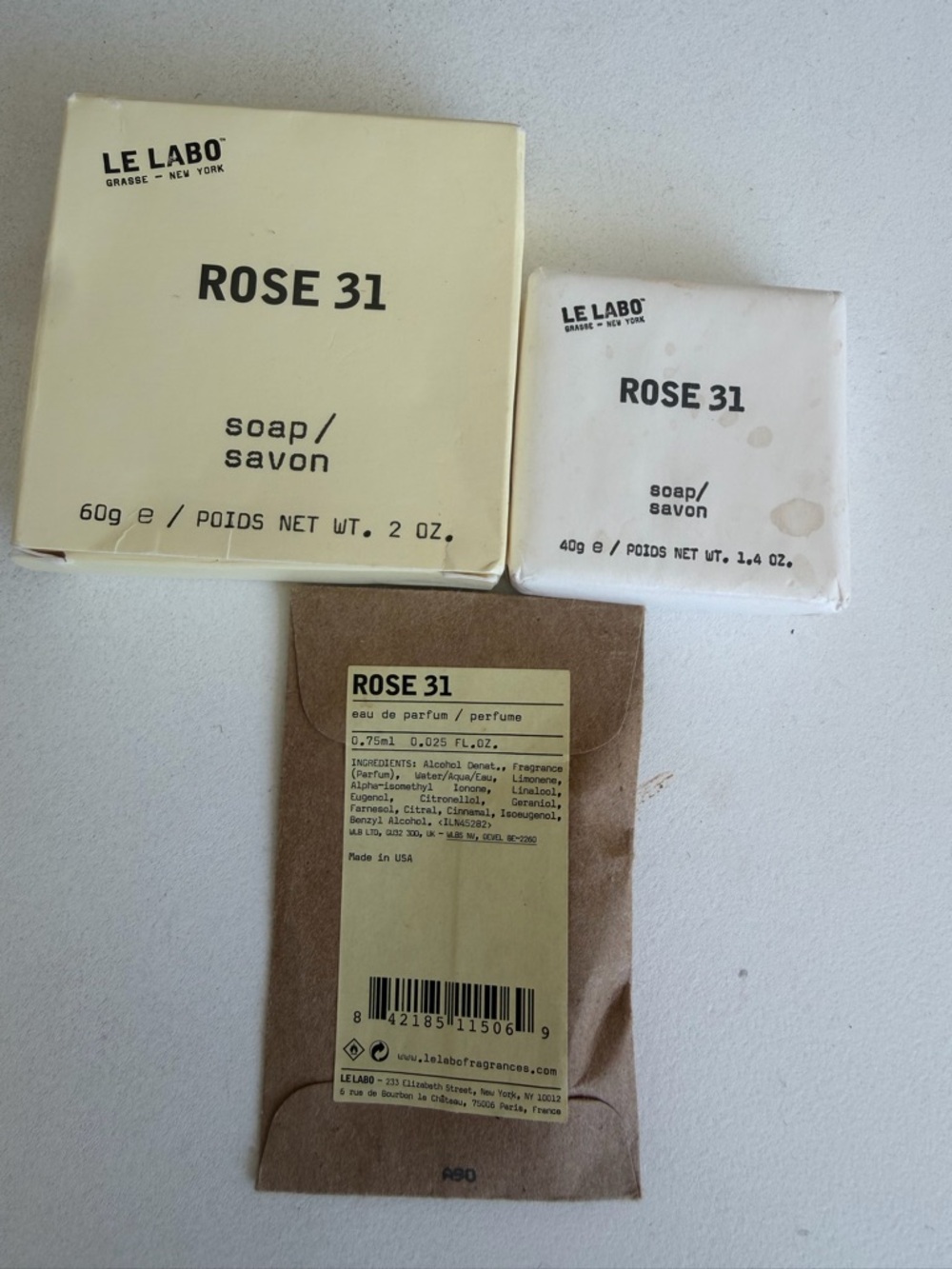 New Le Labo Rose 31 Bar Soap Bundle Soap and perfume